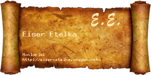 Eiser Etelka névjegykártya